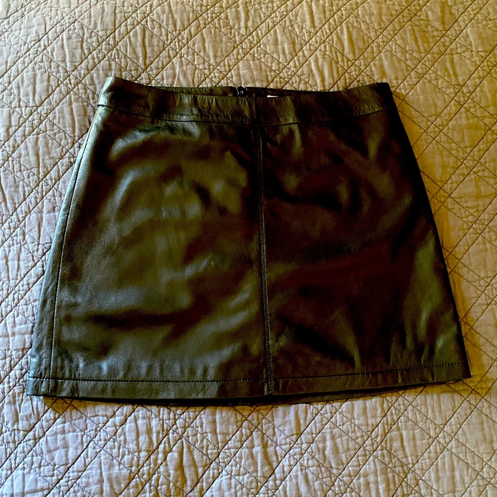 Cupcake and Cashmere black leather skirt